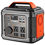 VTONCE Portable Power Station 300W, 296Wh Solar Generator Quick Charge / 110V AC Outlets/DC Ports and LED Flashlight, Emergency Backup Lithium Battery for Home Outdoor Travel Camping Blackout