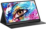PONKLOIE Portable Monitor for Laptop 15.6” FHD 1080P Portable Laptop Monitor, External Screen Computer Display with Speakers USB C HDMI Computer Monitor for MacBook Pro PC PS5, Include Smart Cover