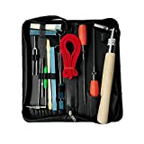 Piano Tuning Kits, UMsky Professional 16 Pieces Piano Tuner Tools Including Piano Tuning Hammer Lever Felt ， Mutes，Tuning Wrench Hammer ，Tuning Fork，Handle Kit Tools and Case for Tuner