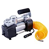 TIREWELL 12V Tire Inflator-Heavy Duty Double Cylinders Direct Drive Metal Pump 150PSI, Compressor with Battery Clamp and 5M Extension Air Hose, SUVs/Trucks/Vans/RVs