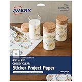 Avery Printable Sticker Paper, Glossy Clear, 8.5' x 11', Laser & Inkjet Printers, 7 Sheets (4397)