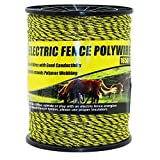 BESTEEL Upgraded Electric Fence Poly Wire 1560 Feet 500 Meters, 1/8' Diameter Portable Electric Fencing Polywires, 6 Stainless Steel Strands for Reliable Conductivity and Rust Resistance UV Resistant