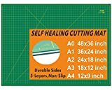 ArtAt Self Healing Cutting Mat: 48″x 36″ Green Double Sided PVC Non-Slip 5 Layers Craft Mat for Maximum Healing - Great for Sewing & Quilting & Scrapbooking and Craft & Art Projects