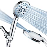 AquaCare AS-SEEN-ON-TV High Pressure 8-mode Handheld Shower Head - Anti-clog Nozzles, Built-in Power Wash to Clean Tub, Tile & Pets, Extra Long 6 ft. Stainless Steel Hose, Wall & Overhead Brackets