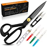 Sewing Scissors for Fabric Cutting – Heavy Duty Scissors – Ultra Sharp Sewing Shears for Quilting, Sewing, and Dressmaking with Tape Measure, Thread Snips, 3 Seam Rippers