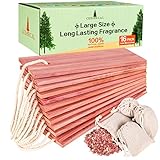 Cedar Blocks for Clothes Storage - 16PCS Premium Cedar Chips, Hangers, Cedar Sachets Bags with 100% Natural Cedar Wood Planks - Used for Closet Freshener, Boxes, Bins and Drawers.
