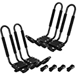 TC-Home 2 Pairs J-Bar Rack Kayak Holder 150 lbs Universal Kayak Roof Rack Boat Canoe Car SUV Top Mount Carrier New