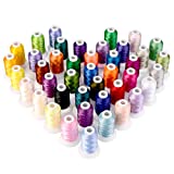 ShinyStitch 42 Brother Colors Polyester Embroidery Machine Thread Kit, 500M (550Y) for Brother Babylock Janome Singer Pfaff Husqvarna Bernina Embroidery and Sewing Machines
