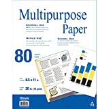 BAZIC 80 Sheets 8.5' x 11' White Multipurpose Paper, 20 LB (75 GSM), Copy Paper Fax Laser & General Printing, Create Report Document Presentation Flyer Arts Crafts, School Office (80/Pack), 1-Pack