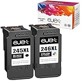 ejet Higher Yield 245XL 246XL Ink Cartridge Replacement for Canon Ink Cartridges 245 and 246 for Cannon MX490 MX492 MG2522 TS3100 TS3122 TS3300 TS3322 TS3320 TR4500 TR4520 TR4522 MG2500 Printer
