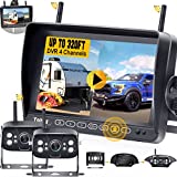 Yakry Wireless Backup Camera for RV HD 1080P 2 Wireless Rear View Cameras HighWay Observation System 7 Inch DVR Monitor Touch Key for RVs,Trailers,5th Wheels with Adapter for Furrion Pre-Wired RVs Y28