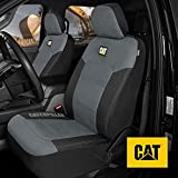 Caterpillar MeshFlex Automotive Seat Covers for Cars Trucks and SUVs (Set of 2) – Gray Car Seat Covers for Front Seats, Truck Seat Protectors with Comfortable Mesh Back, Auto Interior Covers