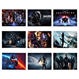 Mass Effect Poster 9 Pcs Gaming Posters Funny Bathroom Home Wall Art Decor 10 x 14 inch