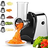 250W Salad Shooter, 5 In 1 Professional Electric Cheese Grater for Veggies, Shredded Carrot, Broccoli Slaw, Cheeses, Zucchini( Upgraded Version)