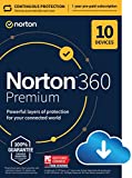 Norton 360 Premium 2023, Antivirus software for 10 Devices with Auto Renewal - Includes VPN, PC Cloud Backup & Dark Web Monitoring [Download]