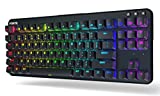 Fnatic miniSTREAK - LED Backlit RGB Mechanical Gaming Keyboard - Cherry MX Brown Switches - Small Compact Portable Tenkeyless Layout - Ergonomic Wrist Rest - Pro Esports Gaming Keyboard