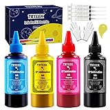 TBTEEK Sublimation Ink Refilled Bottles Work with WF7710 ET2760 ET2720 ET2803 ET2800 ET15000 C88 C88+ Inkjet Printer Heat Press Transfer on Mugs, Plates, Polyester Shirts, Phone Cases etc