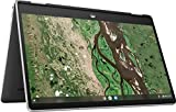 Laptop HP X360 14b Chromebook 14in HD Touchscreen Intel Celeron 4GB DDR4 32GB eMMC WiFi Webcam BO Speakers Bluetooth Chrome Silver Color (Renewed)
