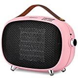 Space Heater, Teioe Mini Electric Space Heater 800W/400W, Small PTC Ceramic Heater with Tip-Over and Overheat Protection, 3 Operating Modes, Space Heaters for Indoor, Office, Bedroom and Under Desk (PINK)