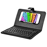 Wireless Bluetooth Keyboard for Phone, Mini Portable Bluetooth Keyboard with A Protective Case Foldable Keyboard for Width of 6 9.5cm Bluetooth Cell Phone(Black)