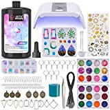 LET'S RESIN UV Resin Kit with Light,153Pcs Resin Jewelry Making Kit with 250g Crystal Clear Low Odor UV Resin, UV Lamp, Resin Accessories, Epoxy Resin Starter Kit for Keychain, Jewelry, Home Decor