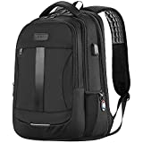 Laptop Backpack, 15.6-17 Inch Sosoon Travel Backpack for Laptop and Notebook, High School College Bookbag for Women Men Boys, Anti-Theft Water Resistant Bussiness Bag with USB Charging Port, Black