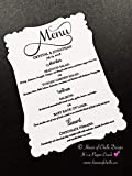 Wedding Menu Cards - Printed Personalized Table Menu Cards, Wedding Table Centerpiece Decorations, Dinner, Birthday, Shower, Quinceanera, Party, Event - Set of 25