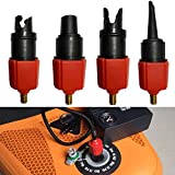 PeSandy Inflatable SUP Pump Adaptor Compressor Paddle Board Pump Adapter, Multifunction SUP Valve Adapter with 4 Air Valve Nozzles for Inflatable Boat, Stand Up Paddle Board, Inflatable Bed, Dinghy