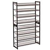 SONGMICS 8-Tier Shoe Rack, Set of 2 Stackable 4-Tier Shoe Organizers, 32-40 Pairs of Shoes, Compact with Large Capacity, Metal Mesh Shoe Shelf Storage, 36.4 x 12.1 x 64.4 Inches, Bronze ULMR08A
