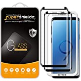 (2 Pack) Supershieldz Designed for Samsung (Galaxy S9 Plus) Tempered Glass Screen Protector with (Easy Installation Tray) Anti Scratch, Bubble Free (Black)