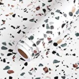LaCheery Terrazzo Contact Paper for Countertops Waterproof Peel and Stick Wallpaper Granite Countertop Contact Paper Decorative Self Adhesive Wall Paper Roll for Kitchen Cabinets Counters 15.8'x160'