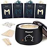 Wax Kit for Women Men, Hair Removal Waxing Kit with Hard Wax Beans for Coarse Hair Bikini Eyebrow, Blue Wax Beads Refills for Wax Warmer