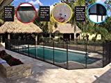 WaterWarden WWF200 4’ x 12, Black – Removeable Outdoor Child Safety Inground, Easy DIY Installation with Hardware 4 Foot Pool Fence