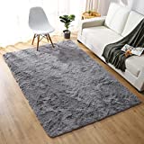 Coridicare Soft Fluffy Rugs for Living Room Bedroom,5 x 8 Feet,Large Plush Area Rug for Girls Kids Boys College Dorm Nursery Home Decor, Upgrade Anti-Skid Rectangular Fuzzy Rug,Grey