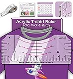Acrylic Tshirt Ruler for Heat Press, T-Shirt Ruler Guide Vinyl Alignment Tool Placement, Tee Shirt Ruler for All Shirt Sizes, T Shirt Rulers to Center Vinyl