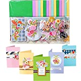Gigicloud DIY Greeting Card Kits, Paper Greeting Card Set Handmade DIY Making Material Set for Birthday Invitation, Thanksgiving, Christmas,Holiday,Baby Shower, 15 Cards + 15 Envelopes