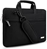 Hseok Laptop Shoulder Bag 15 15.6 16 Inch Briefcase, Compatible MacBook Pro 16 15.4 Inch, XPS 15 Spill-Resistant Handbag with Shoulder Strap for Most 14'-16' Notebooks, Black