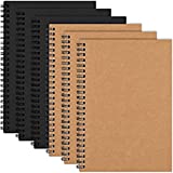 EOOUT 6 Pack Unlined Spiral Notebook, Plain Notebook, 5.5 x 8.3 Inches, 100 Blank Pages, 50 Sheets, Sketch Books for Drawing, Art, Students and Office Supplies
