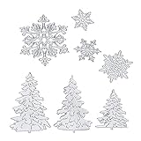 BBTO 7 Pieces Christmas Snowflakes Cutting Dies Metal Christmas Tree Stencil for DIY Scrapbook Album Paper Card