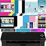 Silhouette Cameo 4 Black Bundle with Vinyl Starter Kit, Heat Transfer Starter Kit, 2 Autoblade-2, CrafterCuts Vinyl Tool Kit, 120 Exclusive Designs, and Access to Ebooks, Tutorials, Classes.