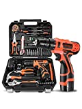 COLMAX Power Tool Combo Kit 35 PCS, Electric Tool Set, With 16.8V Cordless Electric Drill(2 Batteries!) and Household Repairing Mixed Tools, Blow Molded Case, Daily Use Home Repairing Tool Set