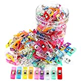 Otylzto Sewing Clips, 100 Pcs with Plastic Box, Premium Quilting Clips for Supplies Crafting Tools, Assorted Colors Plastic Clips for Crafts, Plastic Clip for Craft,Sew Clip,Sew Clips,Sewing Notions