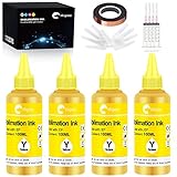 Hiipoo Sublimation Ink Refill for C88 C88+ WF7710 WF7820 ET2720 ET15000 ET2760 ET2750 ET4700 ET-2800 ET-2803 ET-2850 Inkjet Printers Heat Press Transfer on Mugs Bag T-Shirts Pillows Phone Case (4Y)