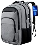 Laptop Backpack 17 inch, Travel Backpack, Large Laptop Backpack with Charging Port, TSA Anti Theft College School Student Backpack, TEDNETGO Waterproof Travel Backpack Gift for Teen Girls Boys, Grey