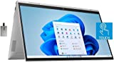 HP 2022 Envy x360 2-in-1 15.6' FHD Touchscreen Laptop, Intel Core i7-1165G7, 16GB RAM, 1TB PCIe SSD, Backlit Keyboard, Iris Xe Graphics, HD Webcam, Win 11, Silver, 32GB Snow Bell USB Card