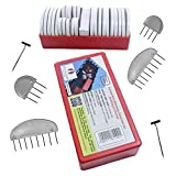 Red Suricata Curved Knit Blocking Combs – Set of 25 Curved Edge Combs for Blocking Knitting, Crochet, Lace or Needlework Projects – Extra 100 T-pins – Patent Pending (25 Blockers - 2 sizes)
