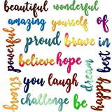 20 Pieces Inspirational Cutting Dies Metal Cutting Dies Carbon Steel Embossing Script Die Stencils Positive Word Die Template for DIY Scrapbook Card Making Craft Supplies