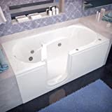 Spa World Venzi Vz3060silwh Rectangular Whirlpool Walk-In Bathtub, 30x60, Left Drain, White