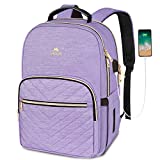 MATEIN Laptop Backpack for Women, Anti Theft 15.6 inch College School Bookbag for Girls with USB Charging Port, Water Resistant Stylish Travel Computer Work Backpack with RFID Pocket for Nurse, Purple
