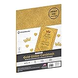 Printworks Printable Gold Glitter Cardstock, Perfect for Holiday School and Craft Projects, 15 Sheets, 8.5” x 11” (00516)